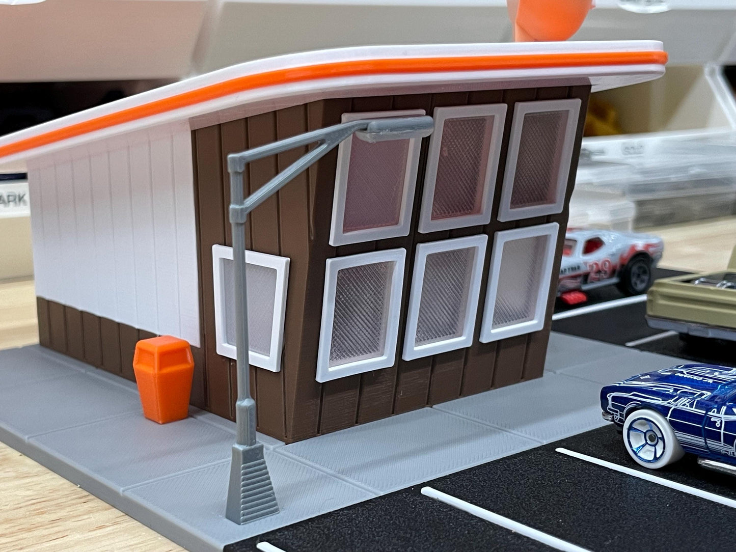 Donut Shop Diorama for 1/64th scale Die Cast Car Accessory - Roadside Display for Diecast Cars