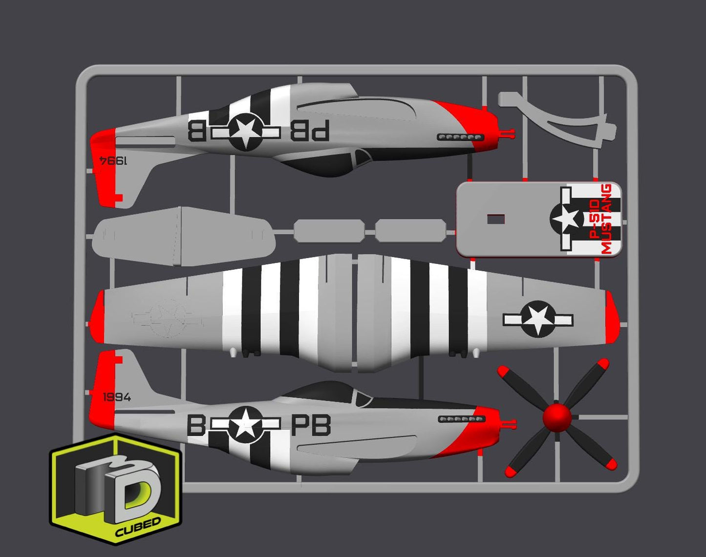 P-51D Mustang Model Kit – WWII Fighter Plane – DIY Aircraft Display with Stand – Aviation Collectible