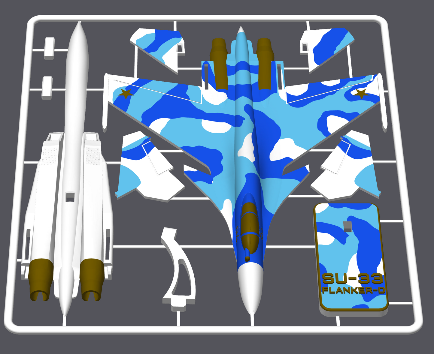Su-33 Flanker-D β 3D Printed Model Kit image 0