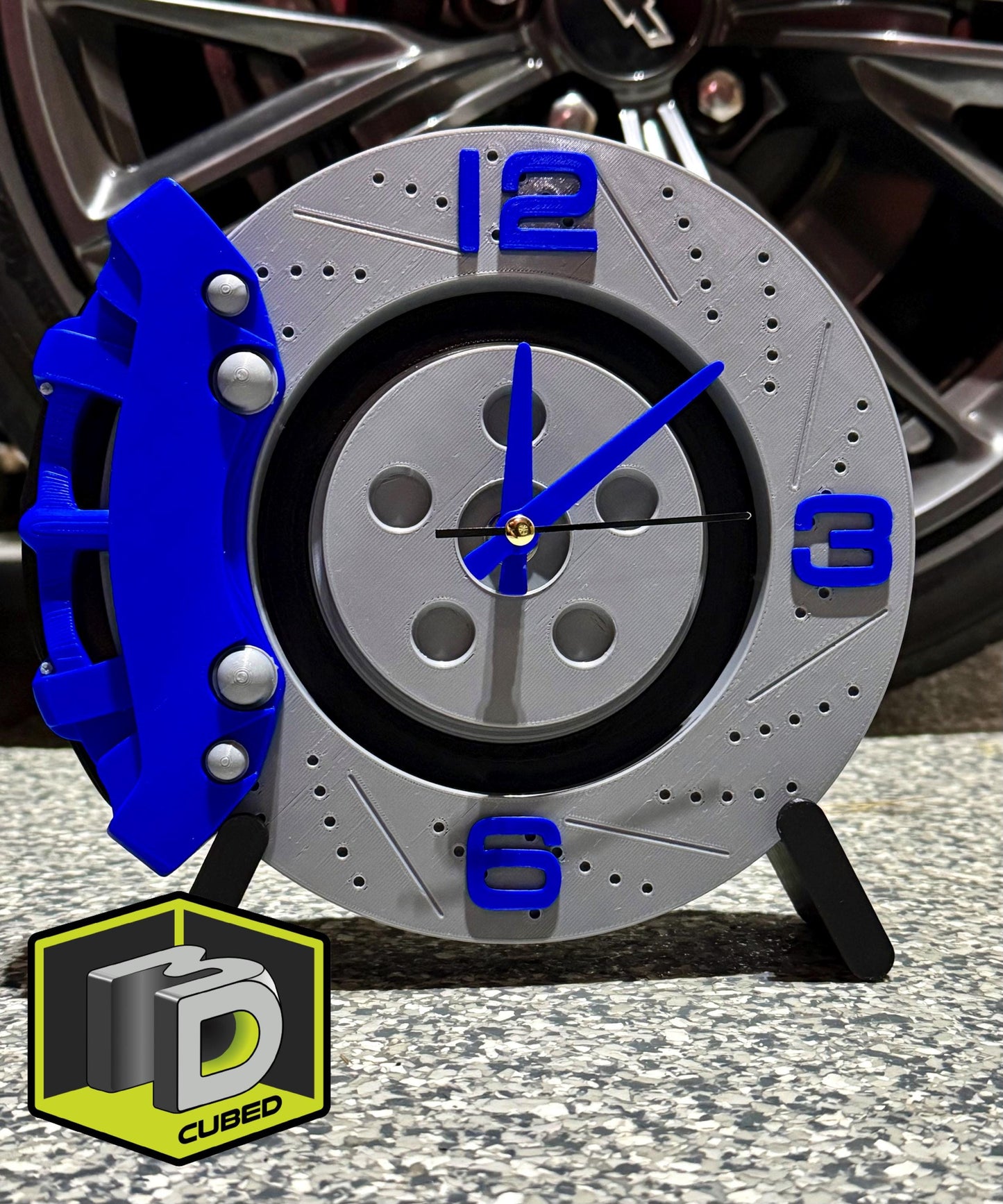 Brake Rotor & Caliper Wall Clock – Disc Brake Garage Decor with Personalized Caliper