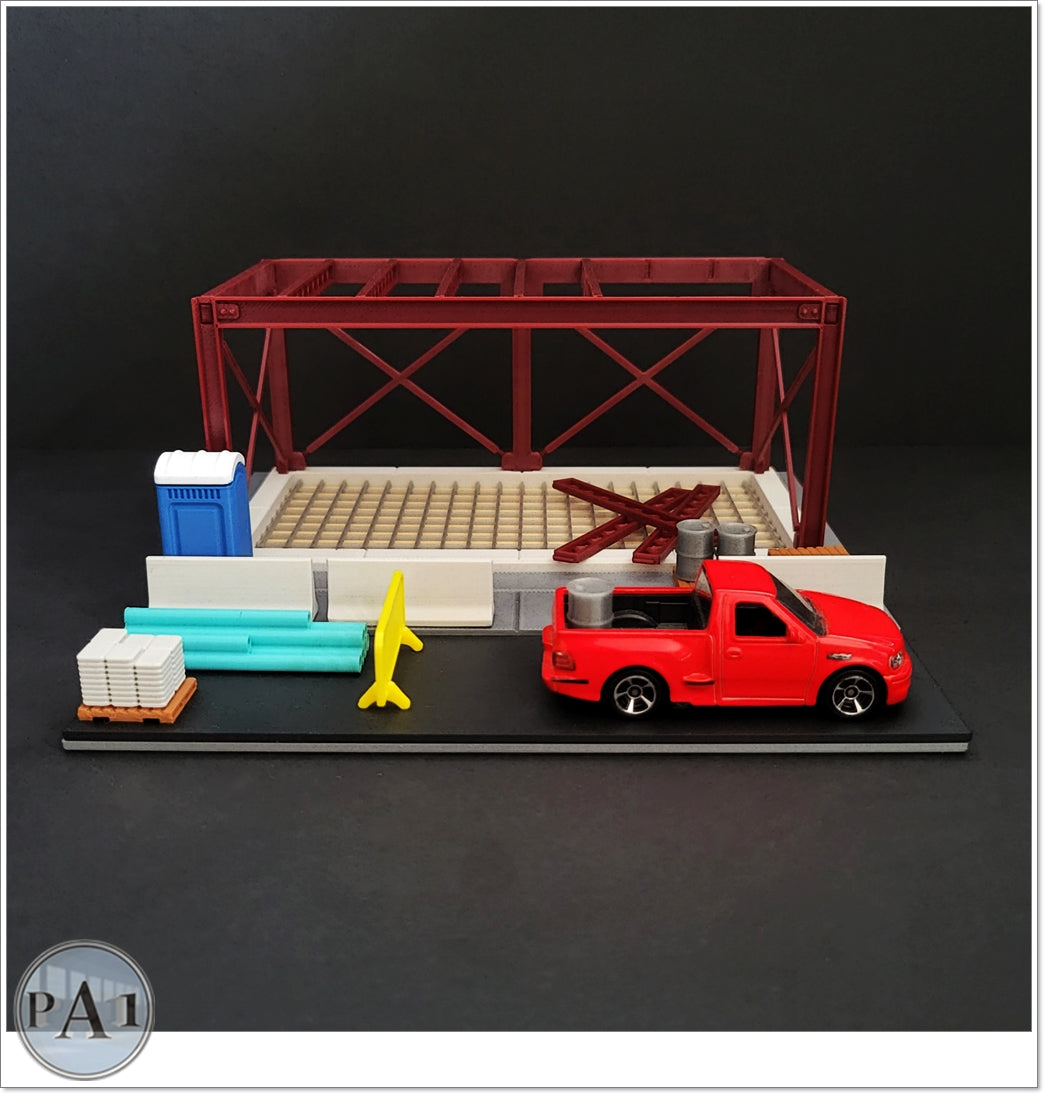 1/64th Scale Building Construction Site Die Cast Car Display image 1