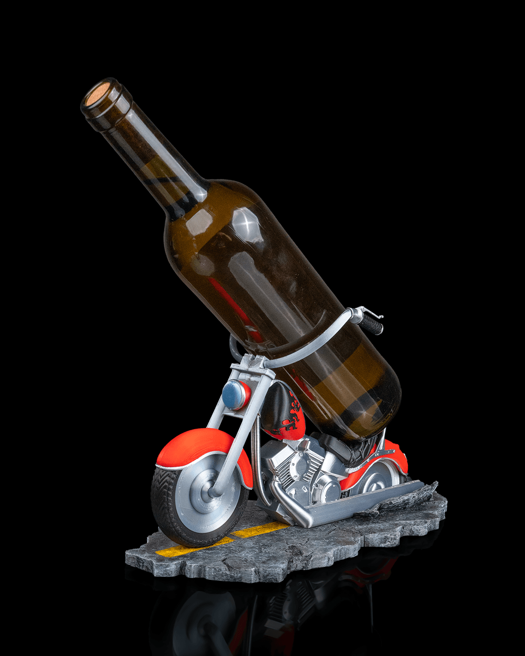 Motorcycle Wine Bottle Holder – Hot Rod Cruiser Design image 6
