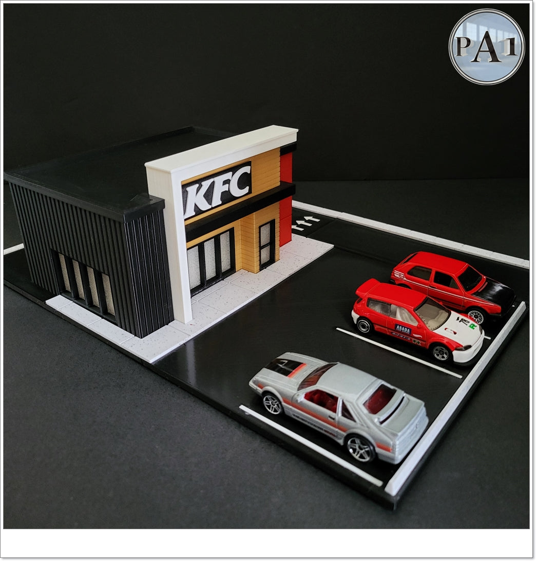 Fried Chicken Restaurant Diorama for 1/64th scale Die Cast Car accessory image 7