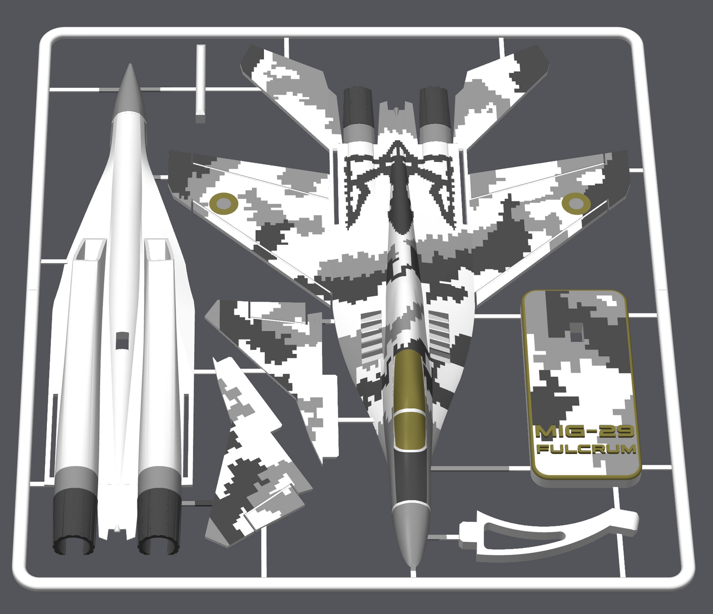 MiG-29 Fulcrum – Arctic Camo 3D Printed Model Kit image 0