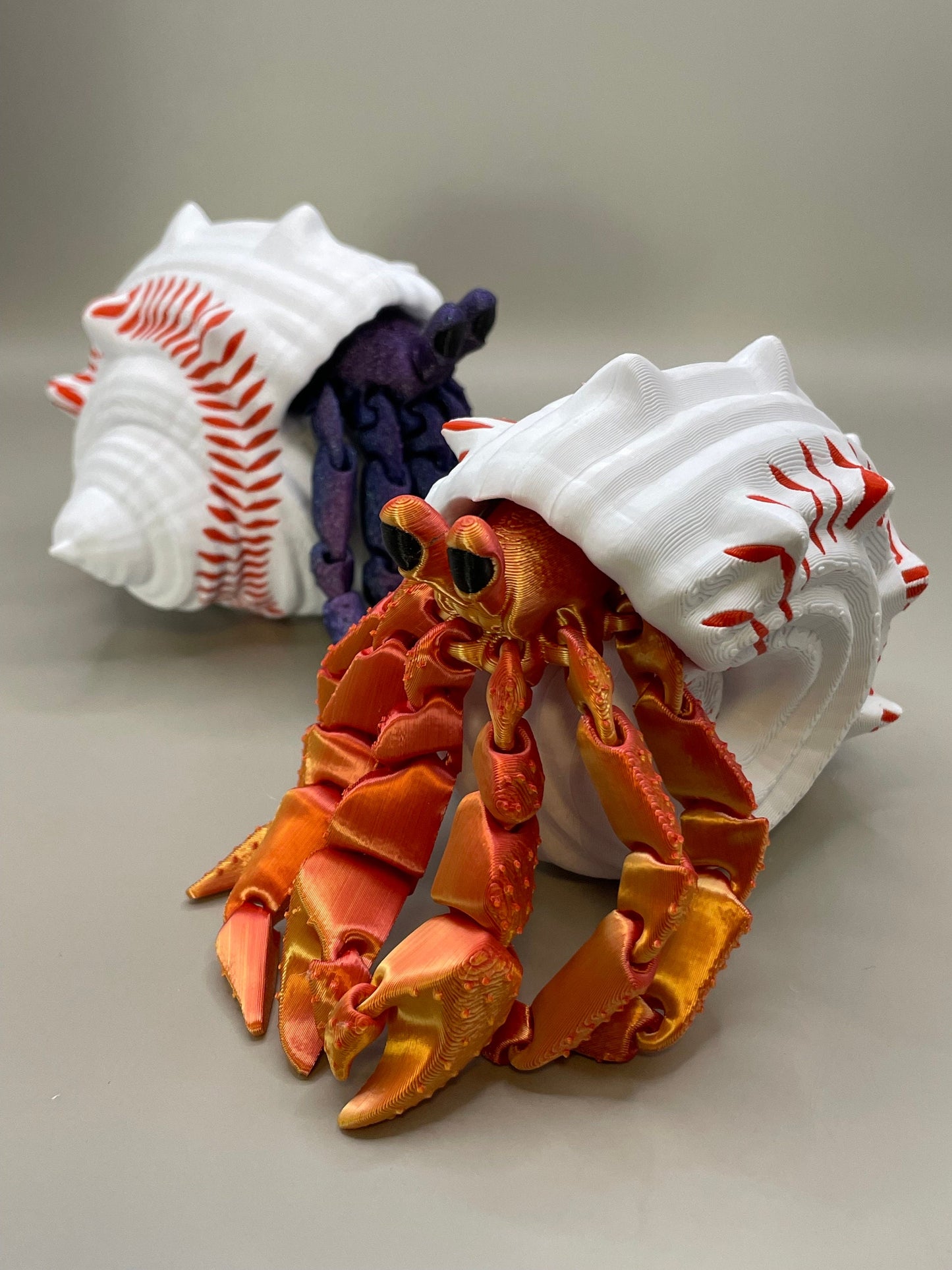 Articulated Hermit Crab Fidget Toy – 2 Sizes Available - Loads of Color Options