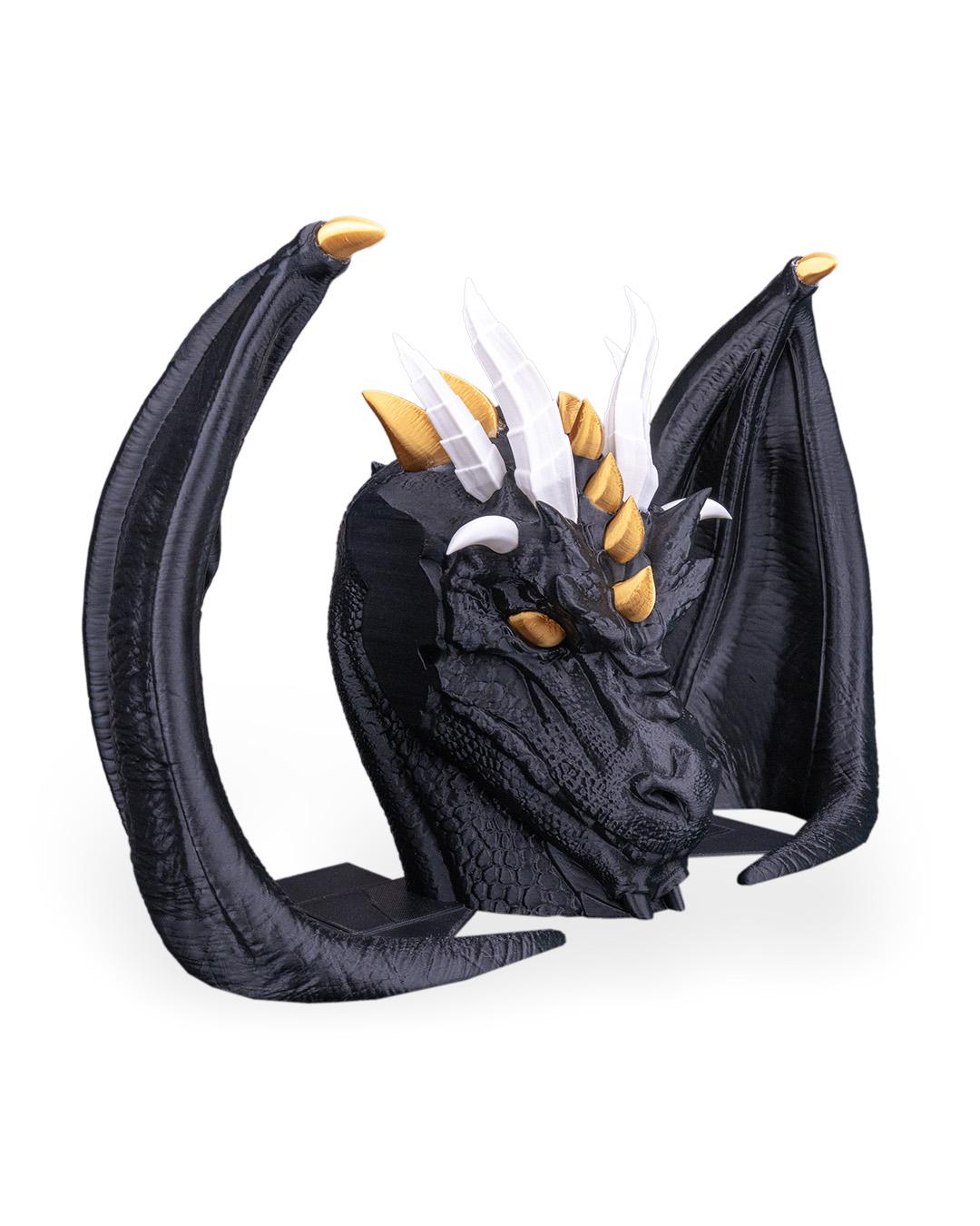 Mythical Dragon Bookends – Horned Dragon with Split Wings | Fantasy Creature Home Decor | Unique Gothic Book Ends