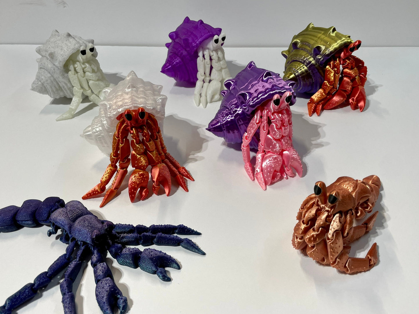 Articulated Hermit Crab Fidget Toy – 2 Sizes Available - Loads of Color Options