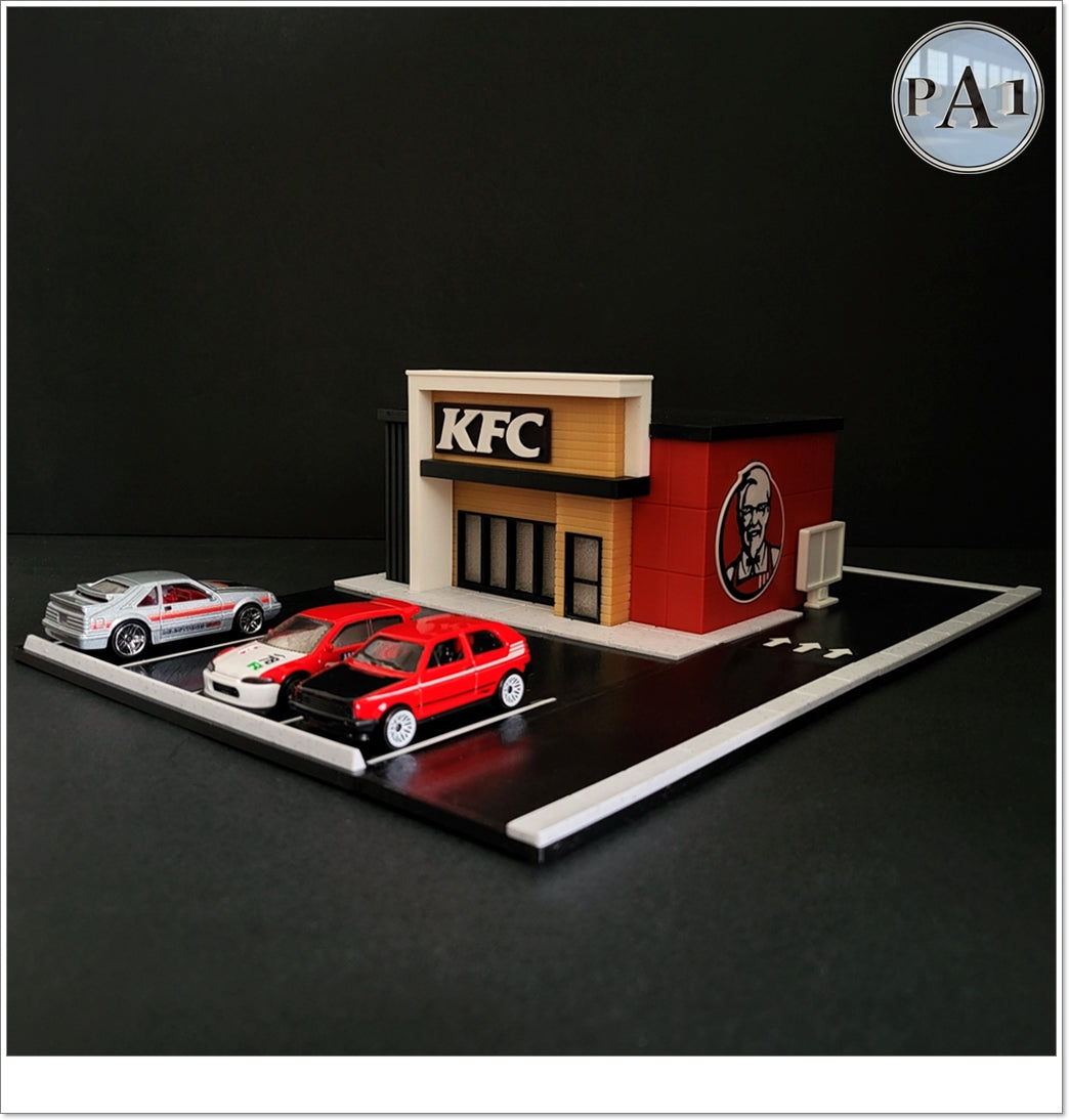 Fried Chicken Restaurant Diorama for 1/64th scale Die Cast Car accessory image 6