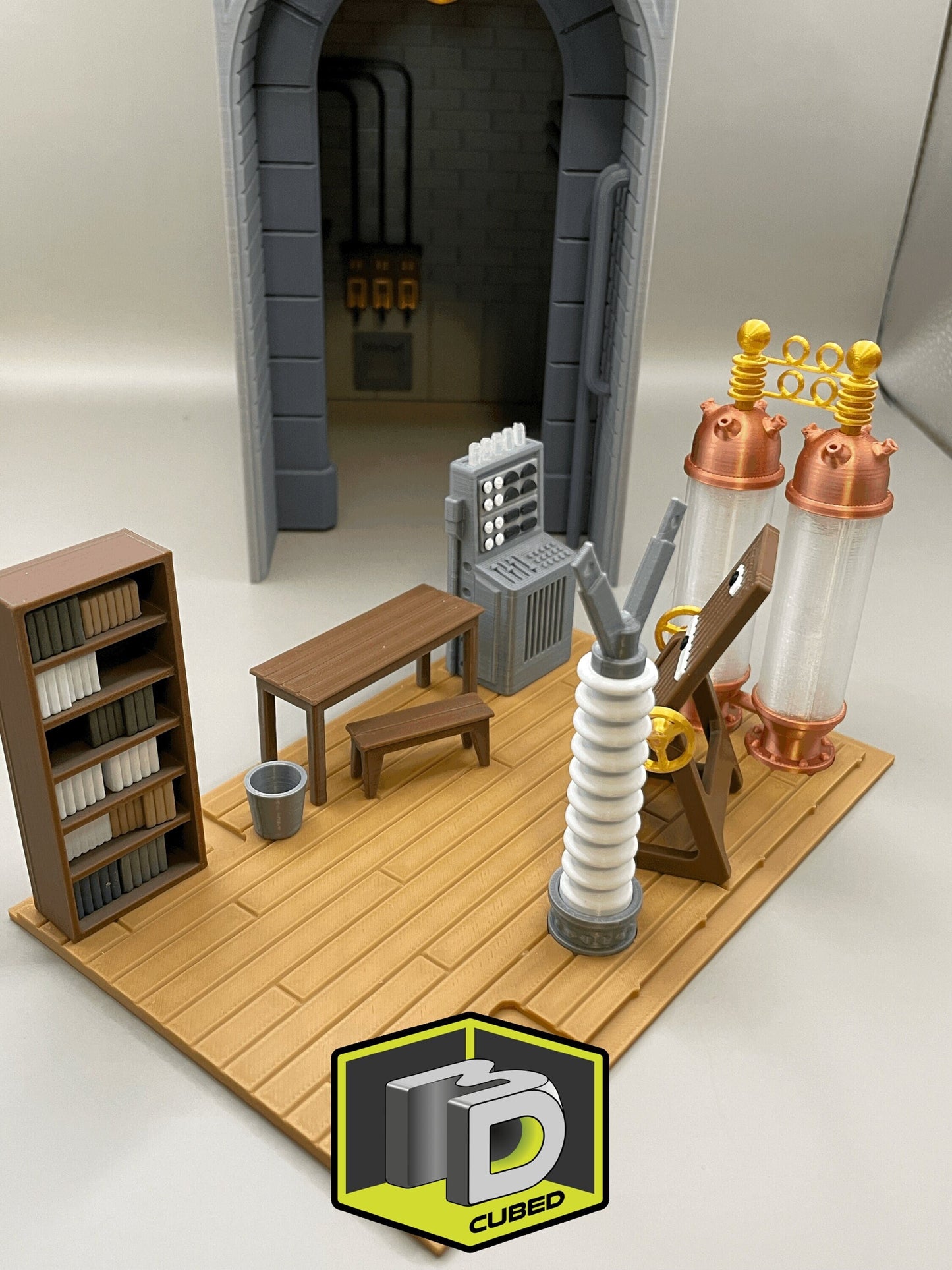 Frankenstein Lab themed Book Nook - Bookshelf Decoration and Home Office Fan Art Display of Dr Frankenstein's Laboratory