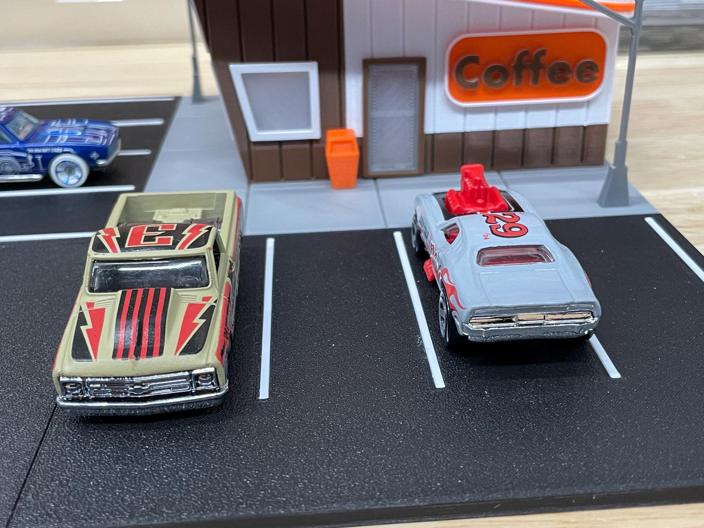 Donut Shop Diorama for 1/64th scale Die Cast Car Accessory - Roadside Display for Diecast Cars