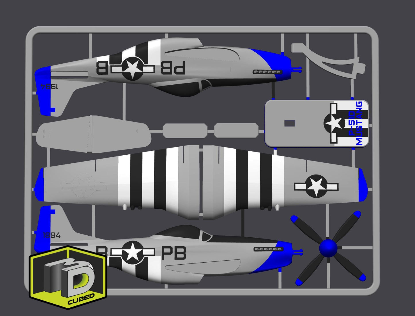 P-51D Mustang Model Kit – WWII Fighter Plane – DIY Aircraft Display with Stand – Aviation Collectible