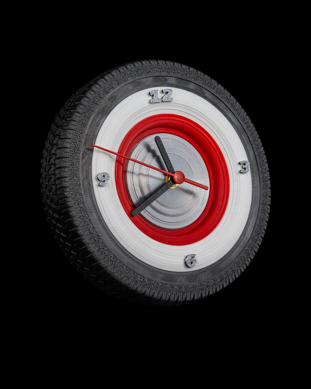 Vintage Whitewall Tire Wall Clock – Classic Car Wheel Design image 4