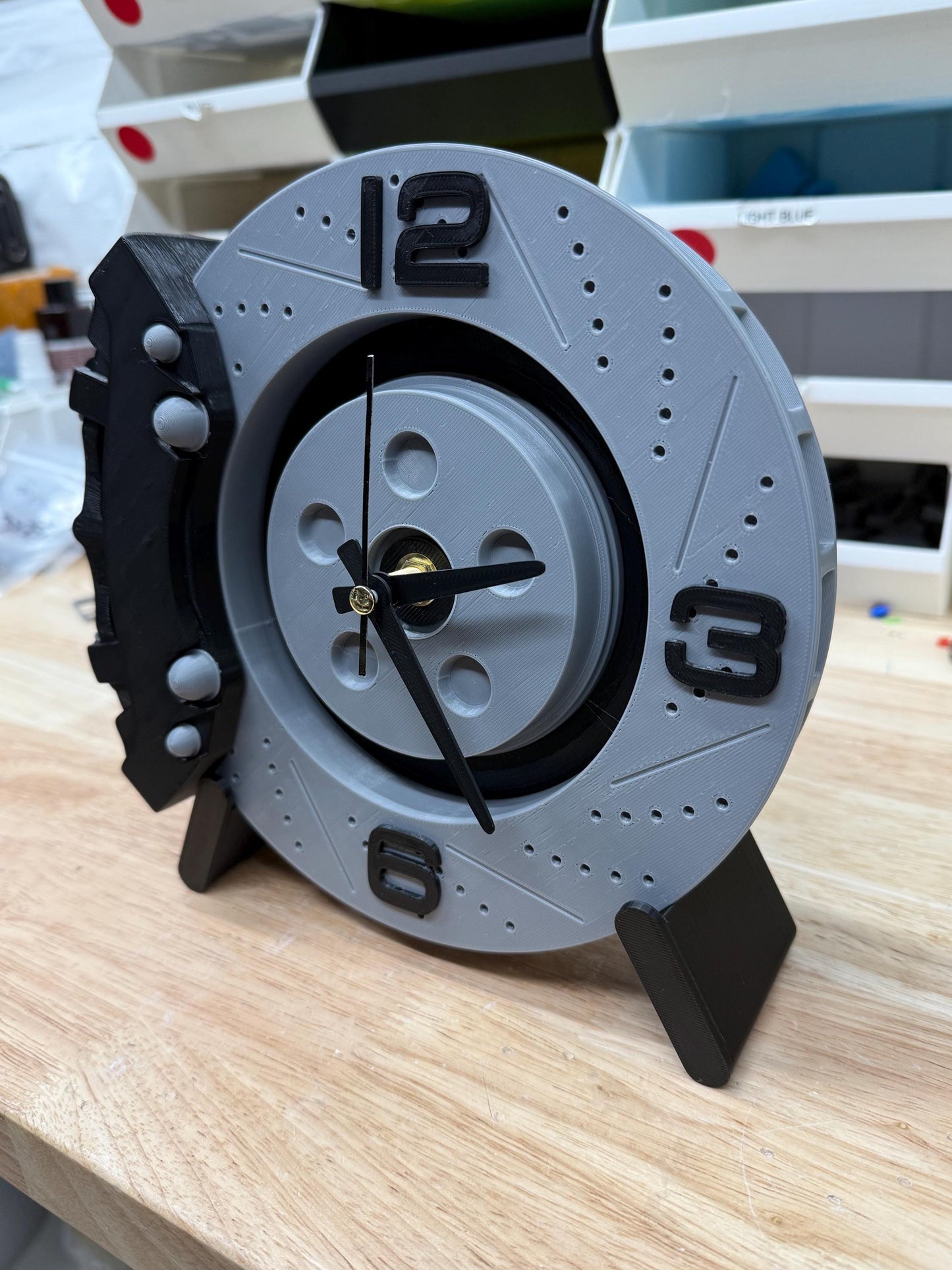 Brake Rotor & Caliper Wall Clock – Disc Brake Garage Decor with Personalized Caliper