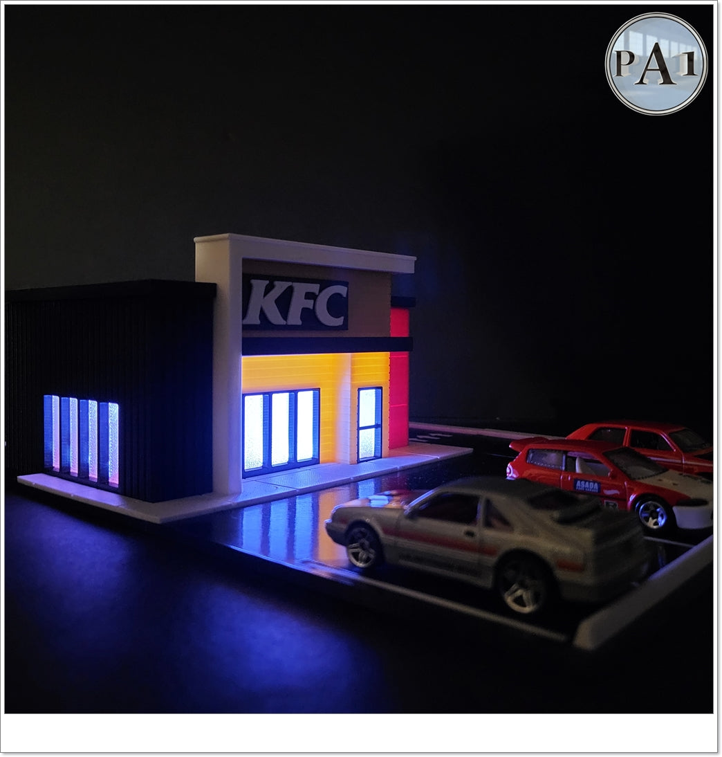 Fried Chicken Restaurant Diorama for 1/64th scale Die Cast Car accessory image 2