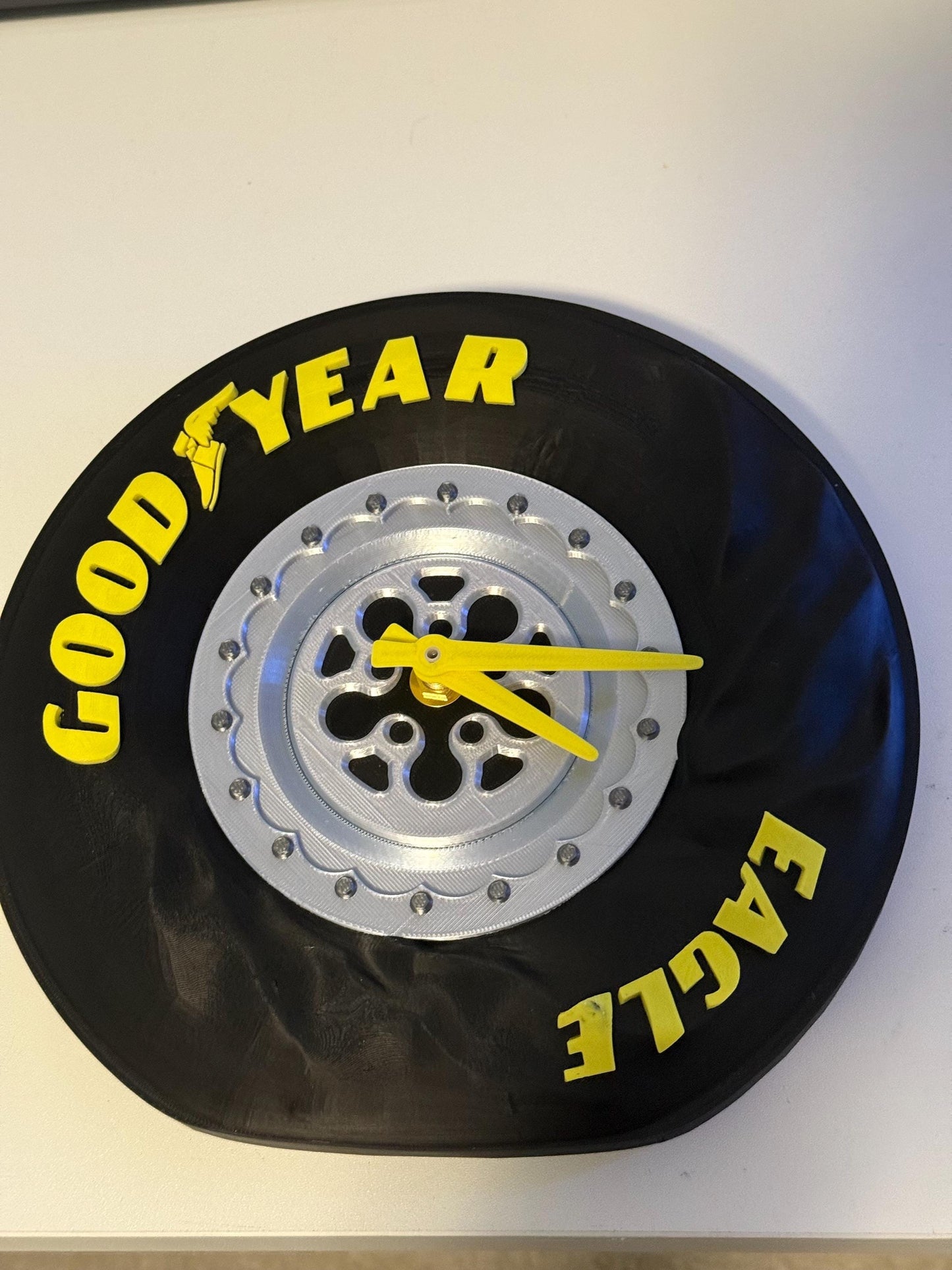 Dragster Tire Clock - Wrinkling Sideall Tire Clock - The Ultimate Racing Enthusiast’s Decor for Garage or Man Cave