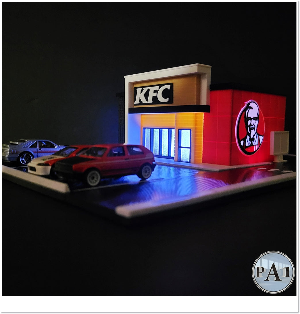 Fried Chicken Restaurant Diorama for 1/64th scale Die Cast Car accessory image 4