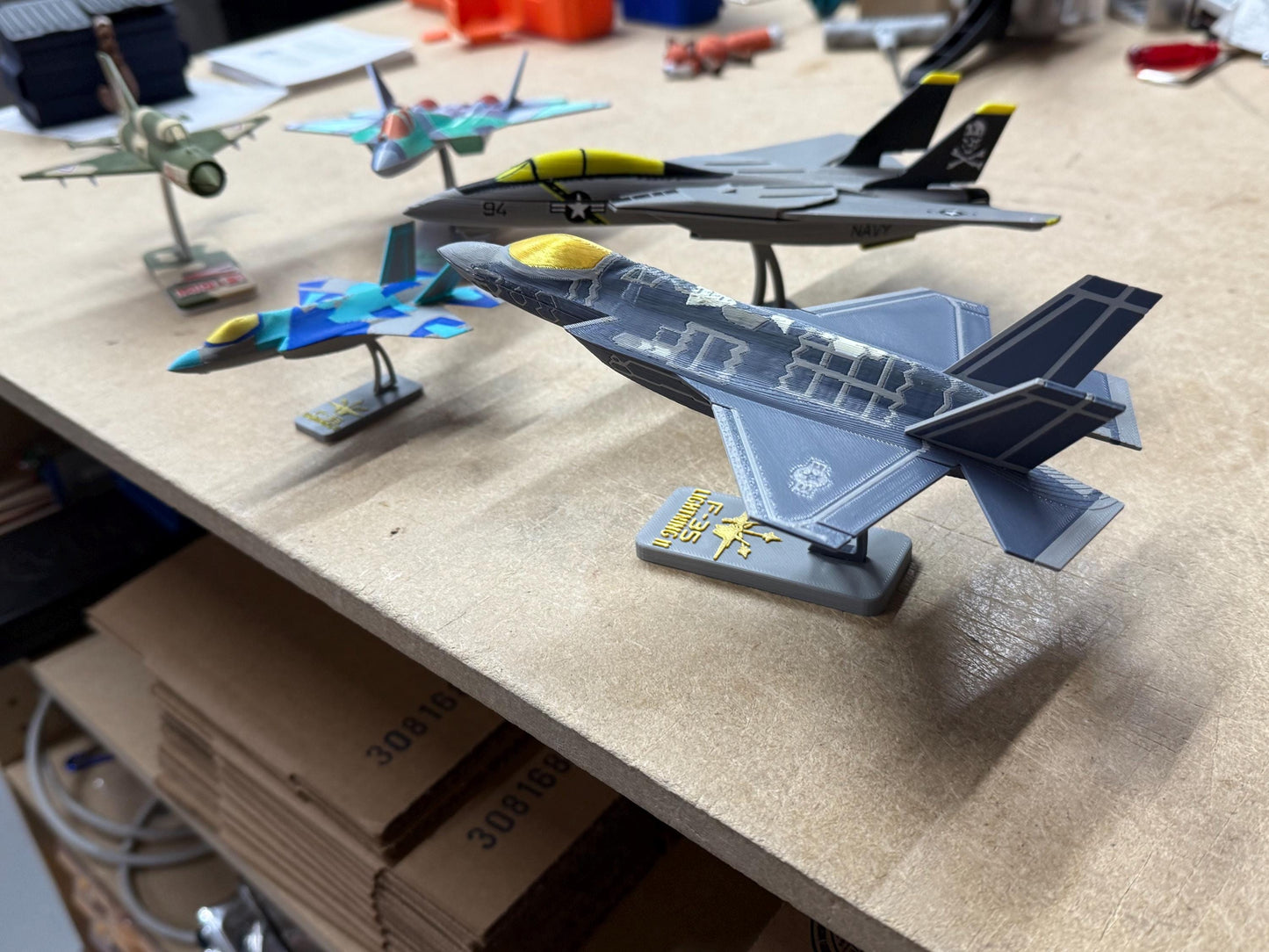 F-14 Tomcat Card-Kit Model – Swing-Wing Jet Desk Display – DIY Aviation Model