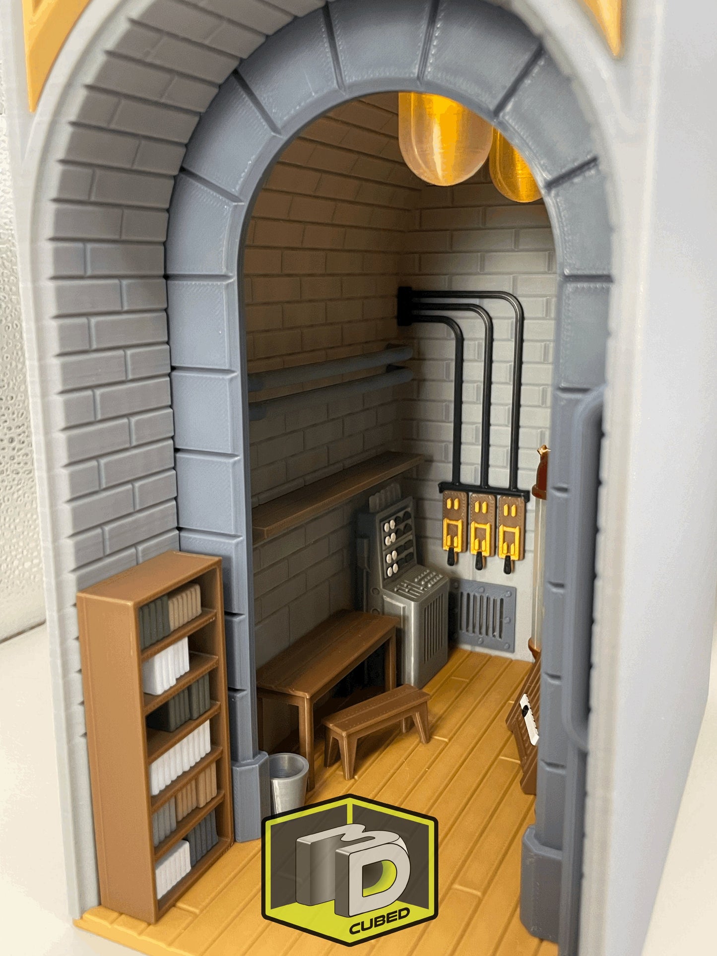 Frankenstein Lab themed Book Nook - Bookshelf Decoration and Home Office Fan Art Display of Dr Frankenstein's Laboratory