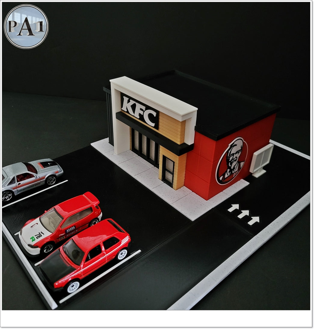 Fried Chicken Restaurant Diorama for 1/64th scale Die Cast Car accessory image 3