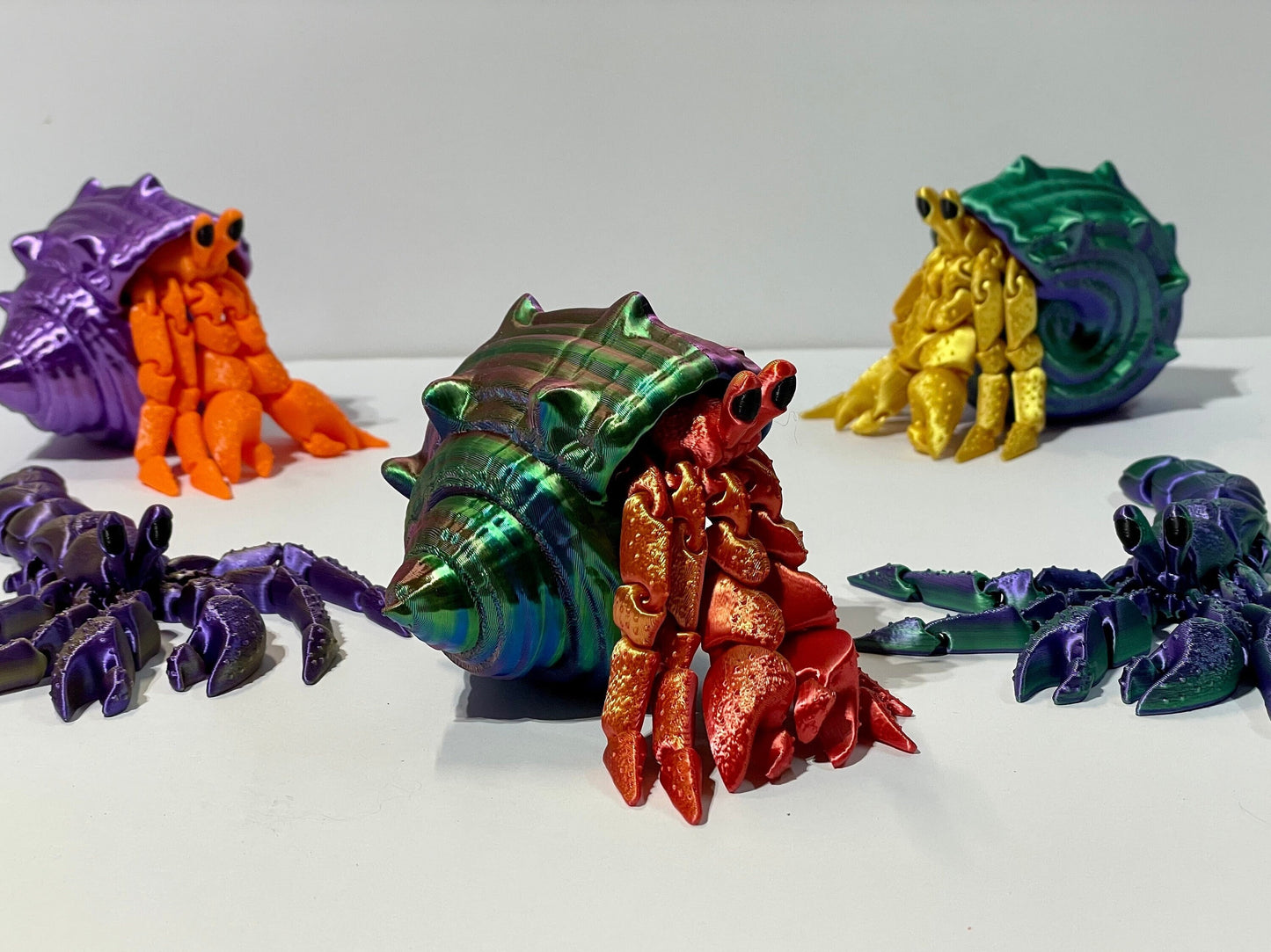 Articulated Hermit Crab Fidget Toy – 2 Sizes Available - Loads of Color Options