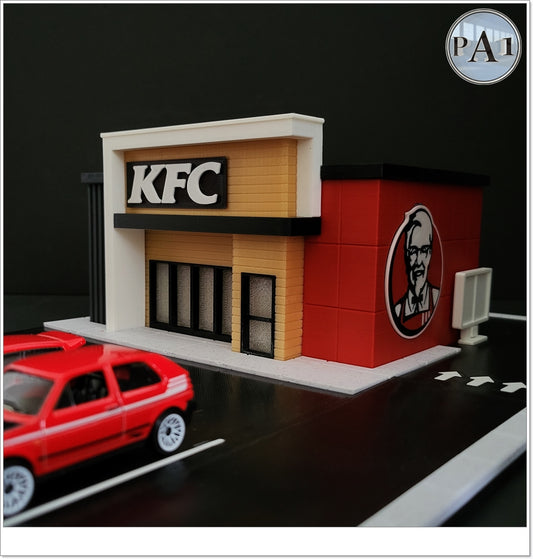 Fried Chicken Restaurant Diorama for 1/64th scale Die Cast Car accessory image 0