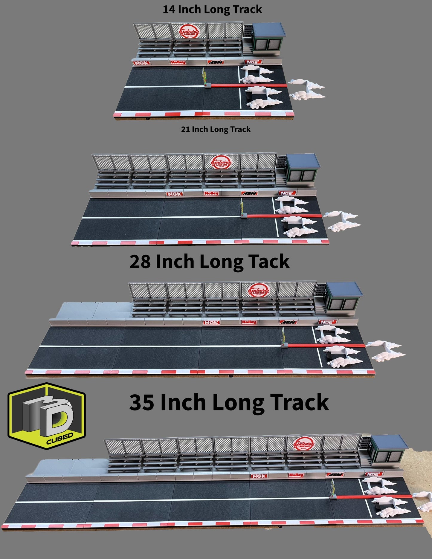 1:64 Scale Drag Race Strip – Die-Cast Car Drag Track Display