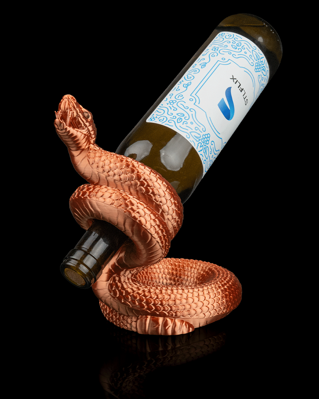 Slithering Snake Inverted Wine Bottle Holder Balance Display image 2