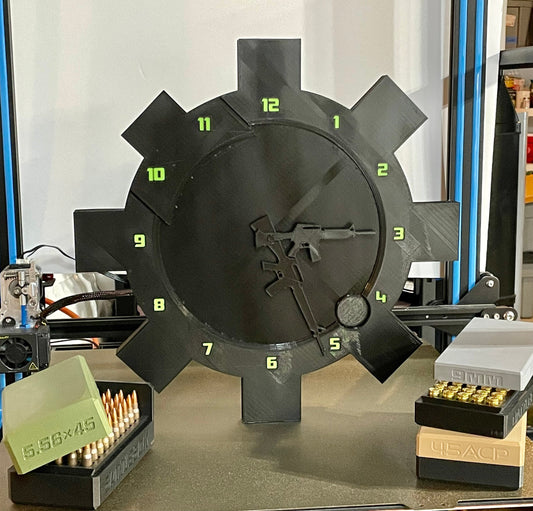 Precision Rifle Bolt-Face and Ejector Wall Clock Decor piece for Man Cave