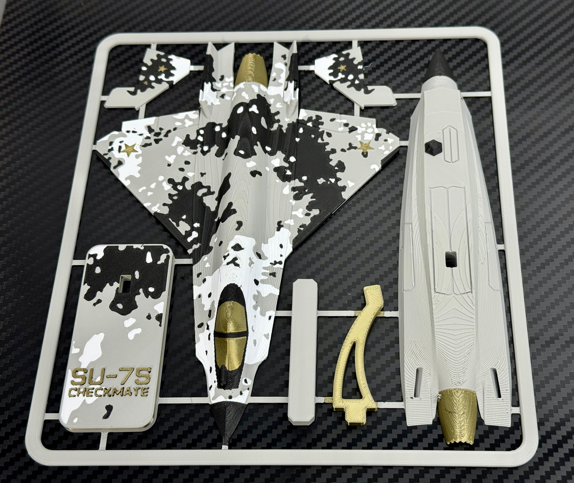 SU-75 “Checkmate” 3D Printed Model Airplane Kit – Stealth Light Fighter image 0
