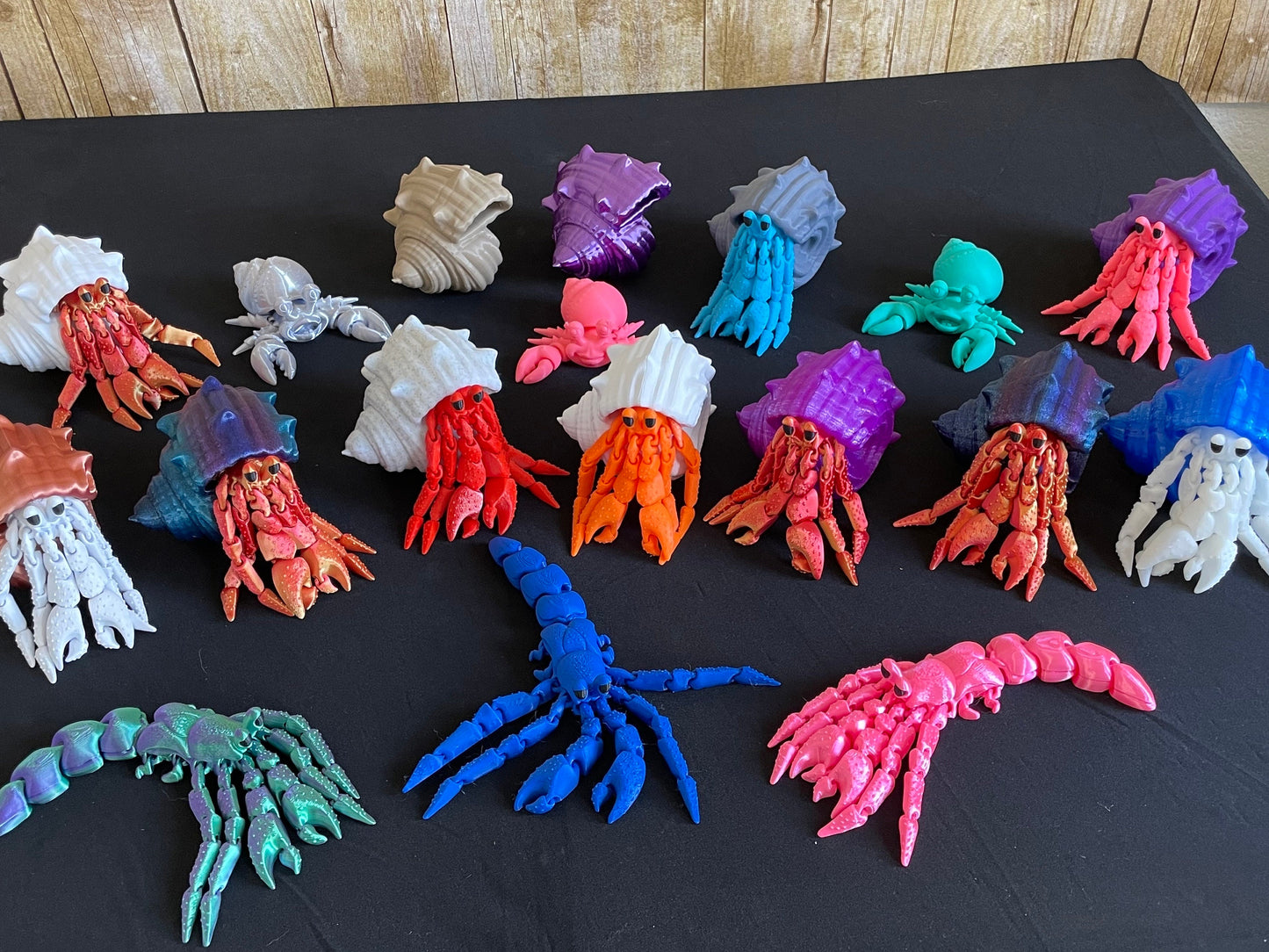 Articulated Hermit Crab Fidget Toy – 2 Sizes Available - Loads of Color Options