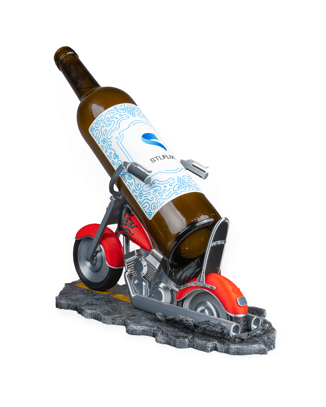 Motorcycle Wine Bottle Holder – Hot Rod Cruiser Design image 9